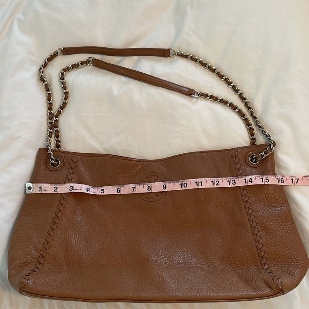 Tory Burch Brown Hobo Shoulder Bag With Chain Straps - Picture 14 of 17